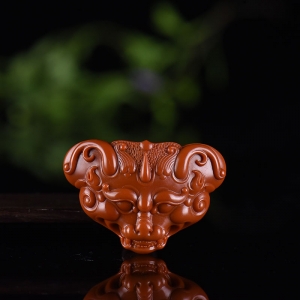 柿子红南红守护吊坠