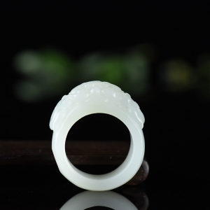 山料和田白玉貔貅指环