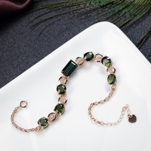 18K绿色碧玺手链