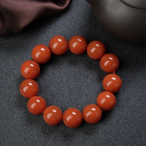 15.5mm柿子红南红单圈手串