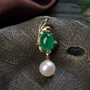 18K鲜绿祖母绿吊坠