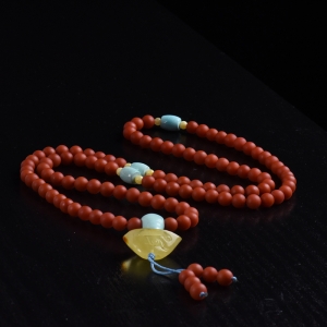 7mm柿子红南红108佛珠