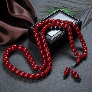 阿卡牛血红珊瑚桶珠塔链