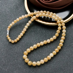 糯冰种黄翡翡翠塔链