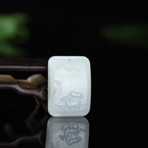 山料和田羊脂白玉马到成功吊坠