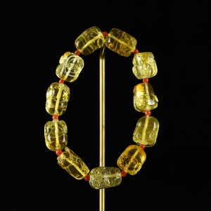 金珀琥珀福猪单圈手串