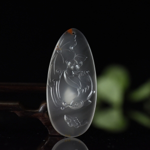 冰飘南红年年有余吊坠