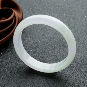 58mm糯冰种浅紫翡翠平安镯