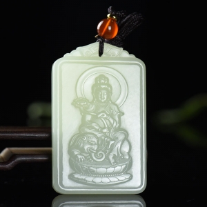 山料和田白玉普贤菩萨吊坠