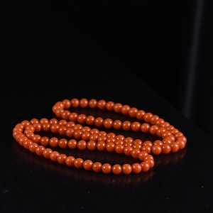 8mm柿子红南红108佛珠