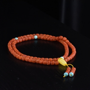 柿子红南红百香籽108佛珠