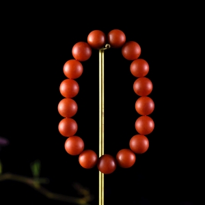 11.5mm柿子红南红单圈手串