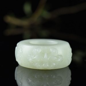 山流水料和田白玉守护玉琮手把件