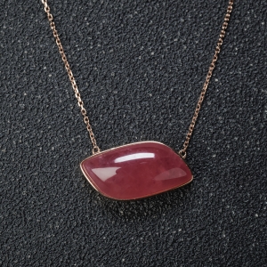 18K红纹石随形项链