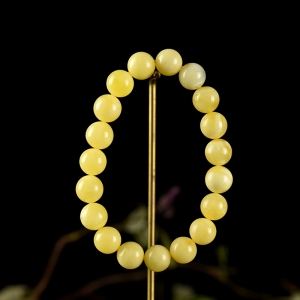 10.5mm白花蜜蜜蜡单圈手串