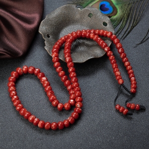 阿卡珊瑚鼓珠108佛珠