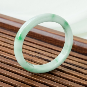 57mm糯种飘翠翡翠平安镯