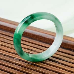 58.5mm糯冰种飘翠翡翠平安镯