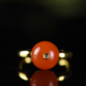 18K樱桃红南红戒指