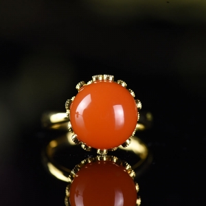 18K樱桃红南红戒指