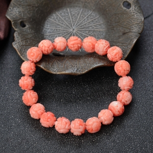 深水珊瑚龙珠单圈手串