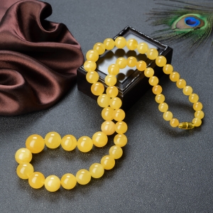 鸡油黄蜜蜡塔链