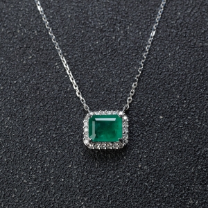 18K祖母绿方形项链
