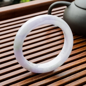 58.5mm糯冰种紫罗兰翡翠平安镯