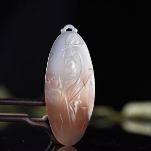 冰飘南红妙玉奉茶吊坠