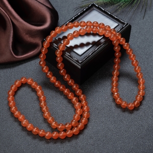 7.5mm冰红南红108佛珠