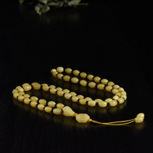 白花蜜蜜蜡米珠多圈手串