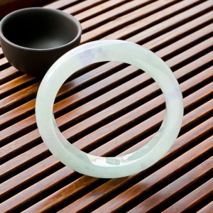 57mm糯冰种紫罗兰翡翠平安镯