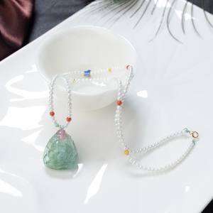 西瓜碧玺莲花吊坠