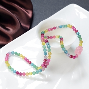 5.5mm彩虹碧玺多圈手串