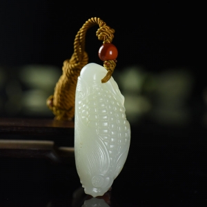 籽料和田白玉多子多福吊坠