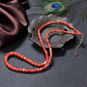 阿卡珊瑚桶珠塔链