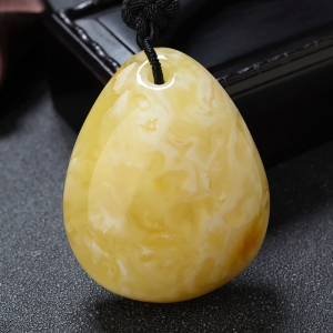 白花蜜蜡水滴吊坠