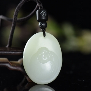 籽料和田白玉弥勒佛吊坠