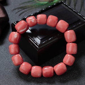 MOMO珊瑚桶珠单圈手串