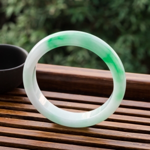 59mm糯种飘翠翡翠平安镯