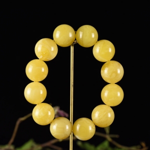 21.5mm白花蜜蜜蜡单圈手串