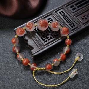 冰飘料南红单圈手串