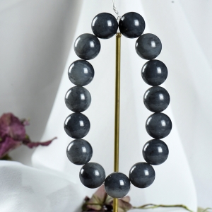 15mm籽料和田玉青花单圈手串