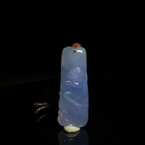 糯冰种紫罗兰翡翠和和美美吊坠