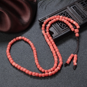 MOMO珊瑚桶珠108佛珠