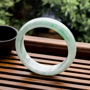 58.5mm糯种飘翠翡翠平安镯