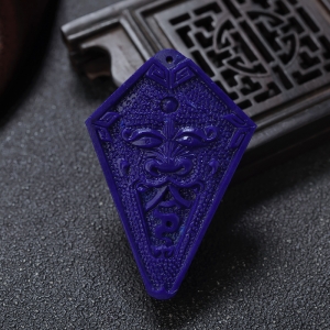 深蓝色青金石令牌吊坠