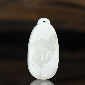 山料和田白玉一路连科吊坠