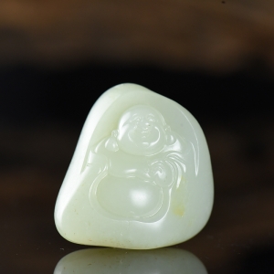 籽料和田白玉弥勒佛吊坠