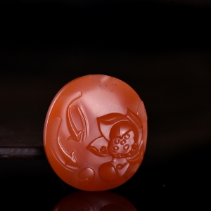 樱桃红南红年年有余吊坠